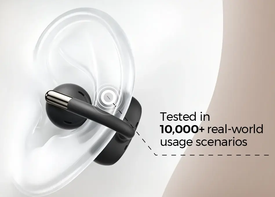 A small device clipped to an ear.