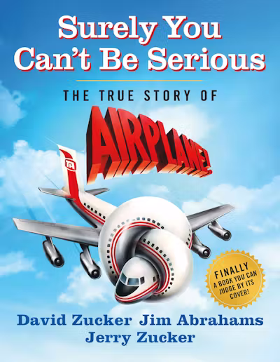 Book cover for Airplane. A sticker says "At last a book you can judge by its cover!"