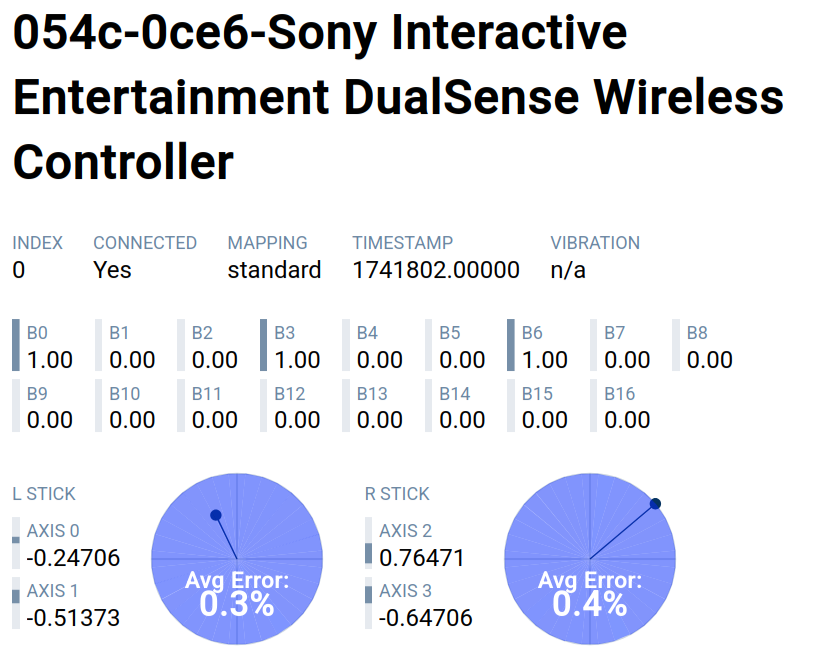 Screenshot showing button diagnostics.
