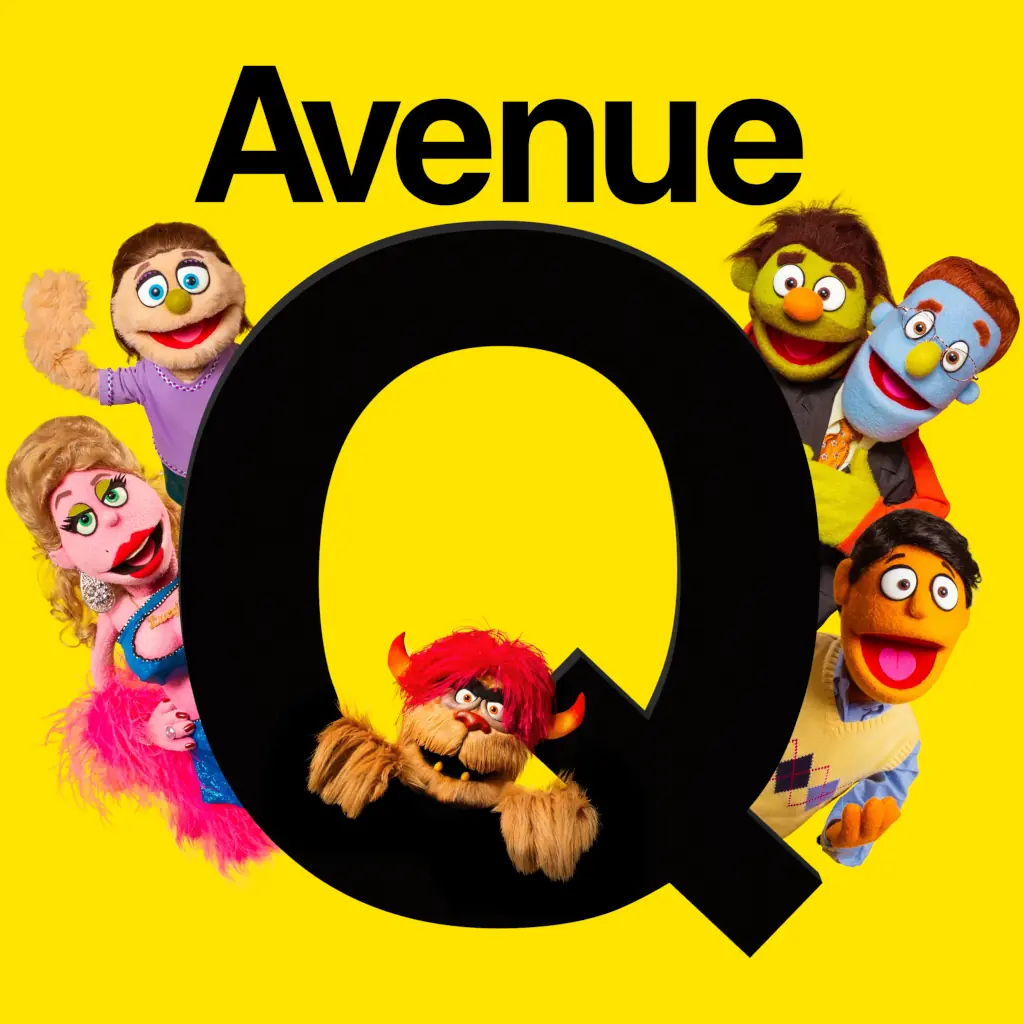 Colourful puppets surround the letter Q.