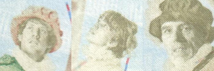 Three faces in a row.