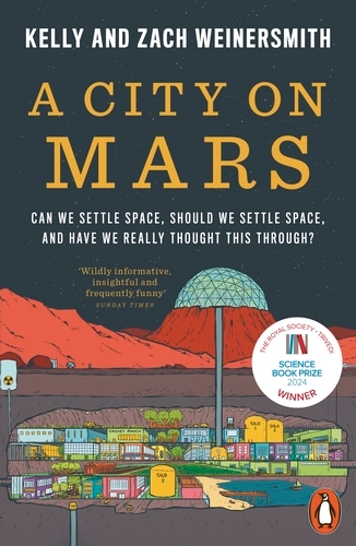 Book cover featuring a cartoon Martian city.