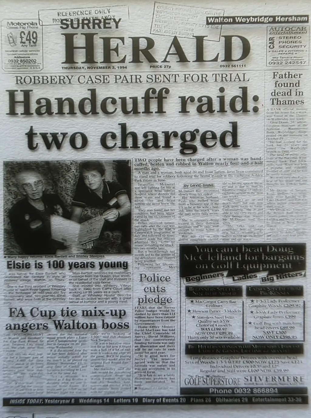 Front page of the newspaper.