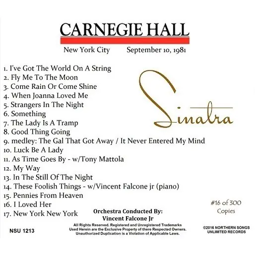 CD track listing.