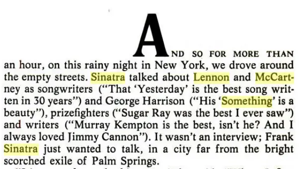 George Harrison "His 'Something' is a beauty."