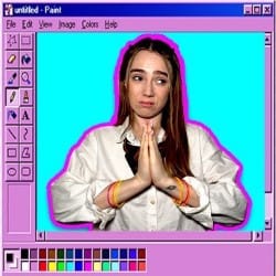A girl rendered in MS Paint.