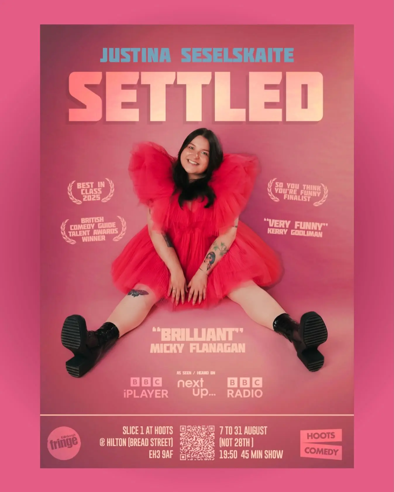 Poster for a comedy show.