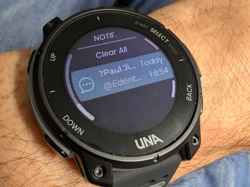 A notification on screen with a question mark before the user's name.