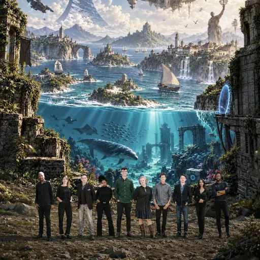 A choir stands in front of a video game background.